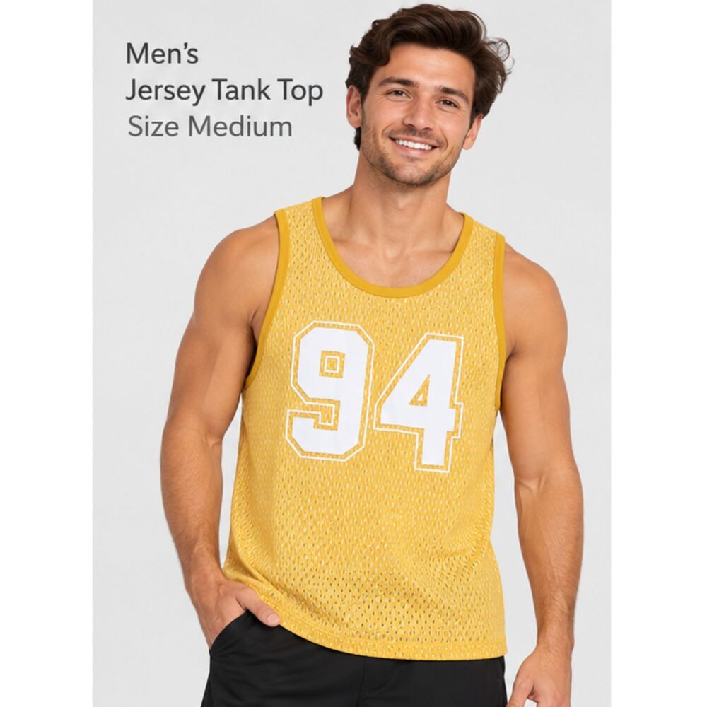 Old Navy Sports Club 94 Mesh Jersey Tank Top Mustard Yellow NWT Size M